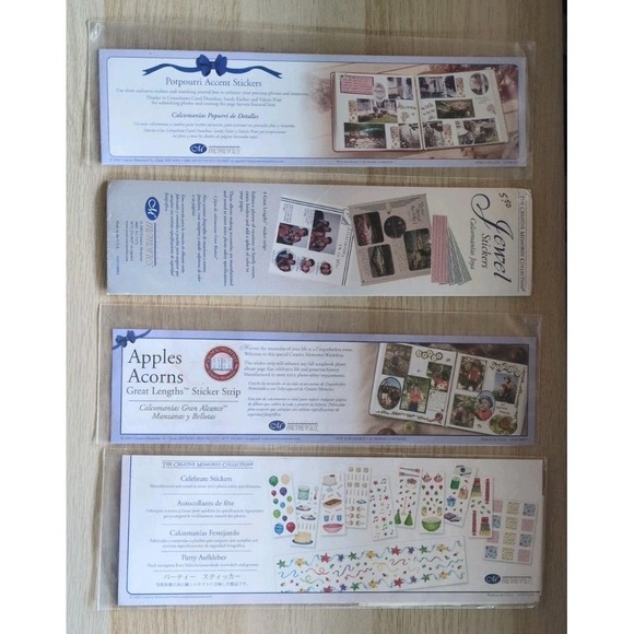Creative Memories Other - Lot Of 4 Vintage 2003 Y2K Creative Memories Stickers Scrapbooking Made In USA